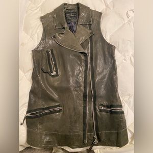 All saints zipper leather vest! Sold out! Like new hard to find ! Sz 10 org $800